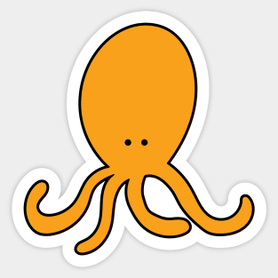 orange squid cartoon Sticker